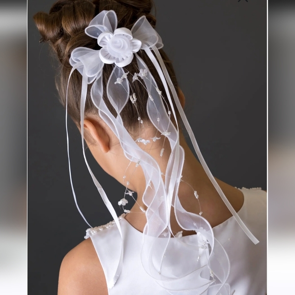 Ribbon First Communion Vail - Picture 2 of 4